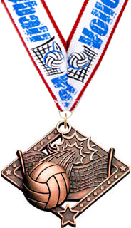 Volleyball Diamond Star Medal - Bronze