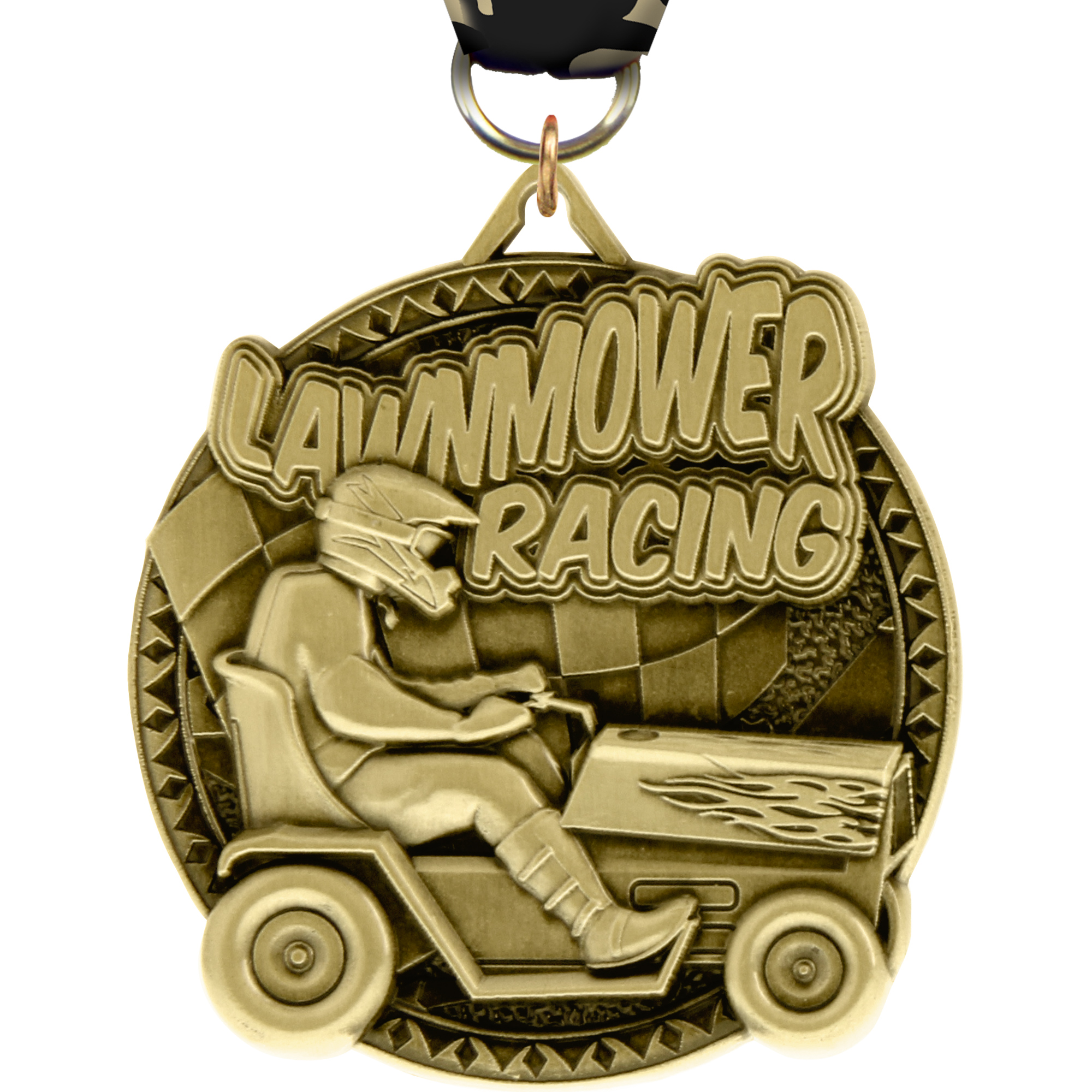 Lawnmower Racing Ultra-Impact 3-D Medal
