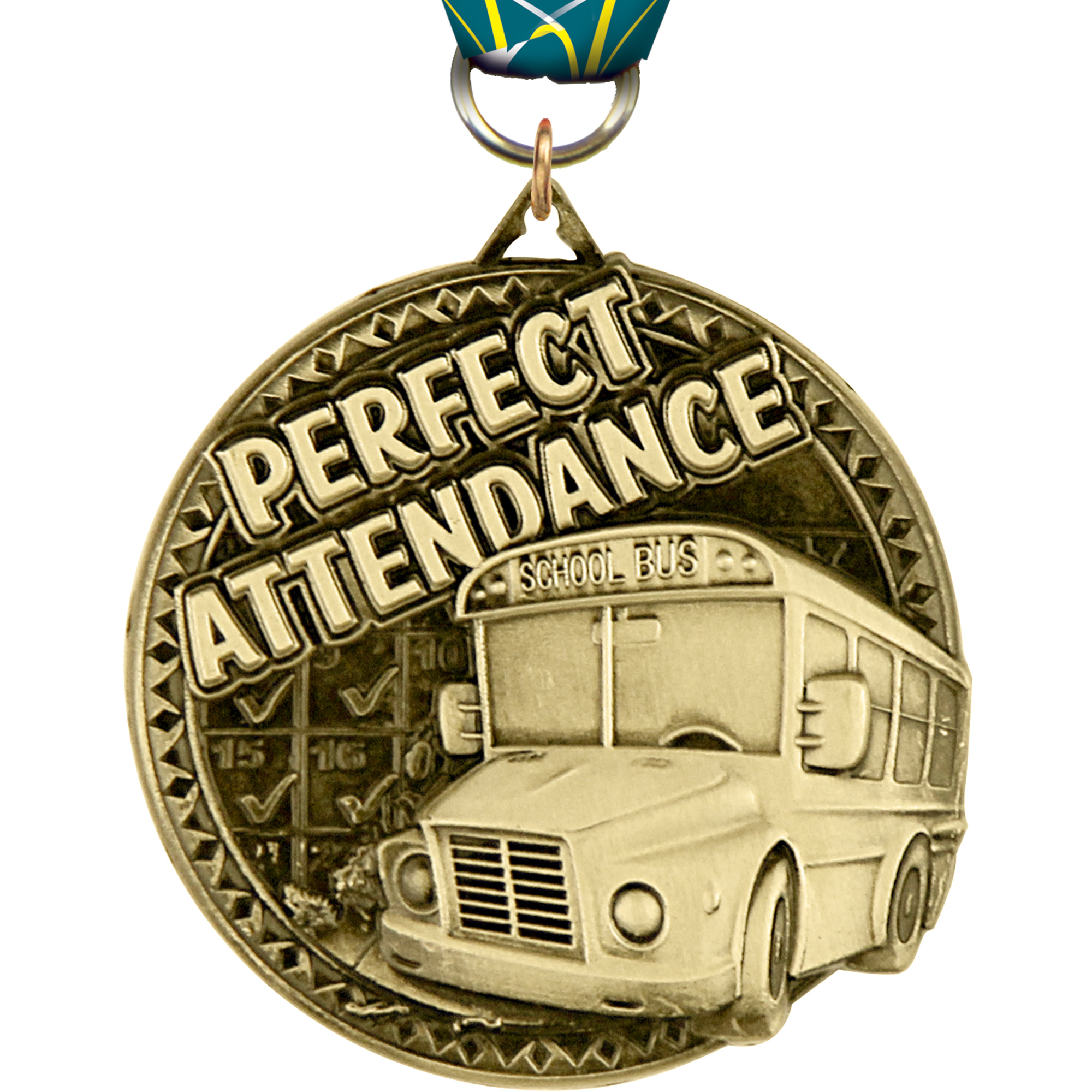 Perfect Attendance Ultra-Impact 3-D Medal