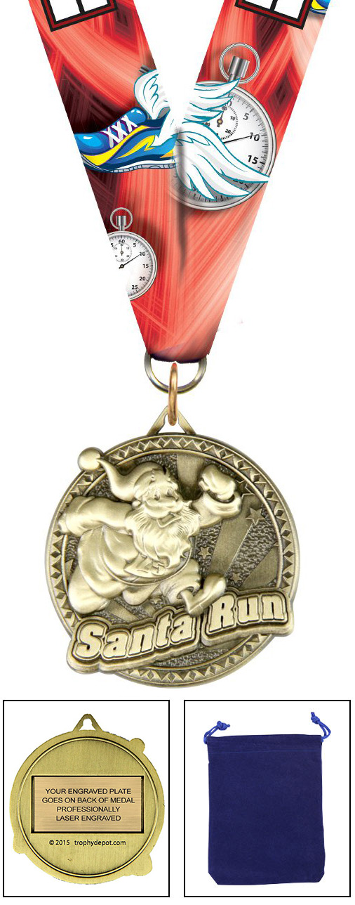 Santa Run Ultra-Impact 3-D Medal