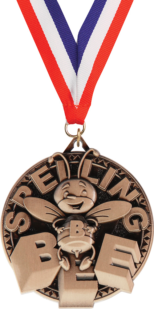 Spelling Bee Ultra-Impact 3-D Medal- Bronze