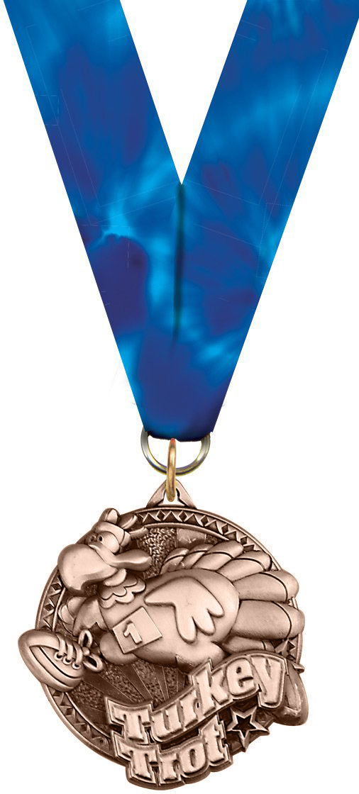 Turkey Trot Ultra-Impact 3-D Medal- Bronze