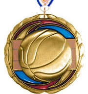 Basketball Epoxy Color Medal - Gold