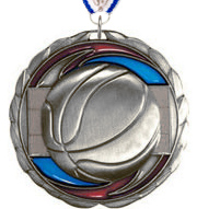 Basketball Epoxy Color Medal - Silver