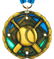 Baseball Epoxy Color Medal - Gold