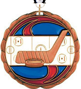 Hockey Epoxy Color Medal - Bronze