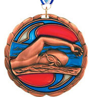 Swimming Epoxy Color Medal - Bronze
