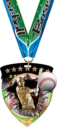 Baseball Full Color Burst Medal