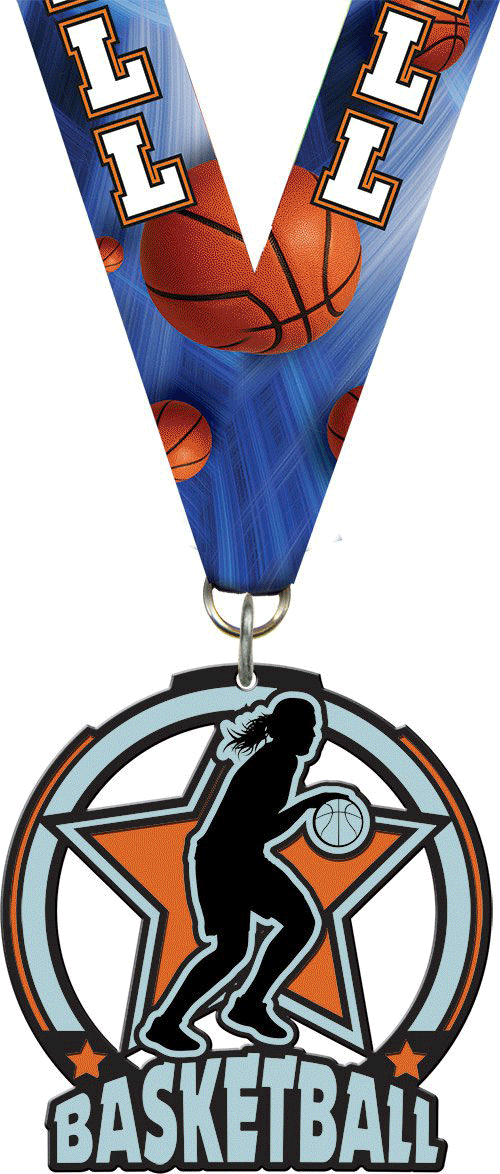 Basketball Female Glow Medal
