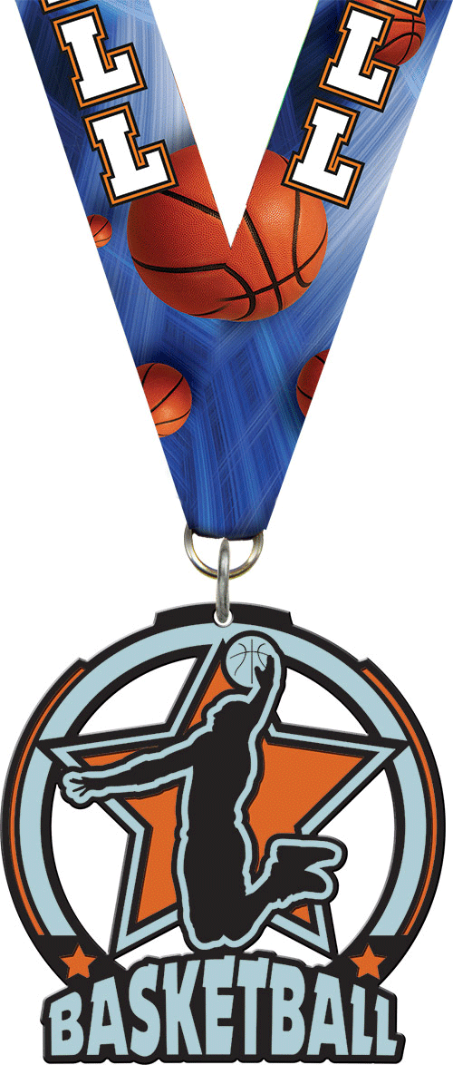 Basketball Male Glow Medal