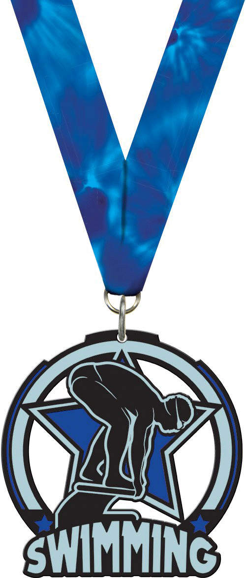 Swimming Male Glow Medal