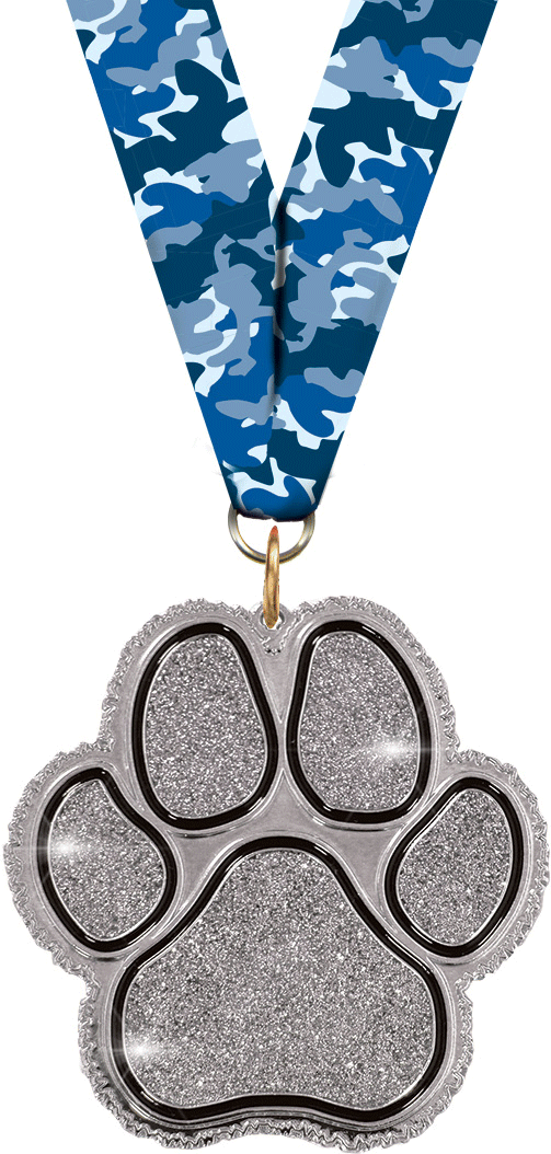 3 inch Glitter Paw Medals