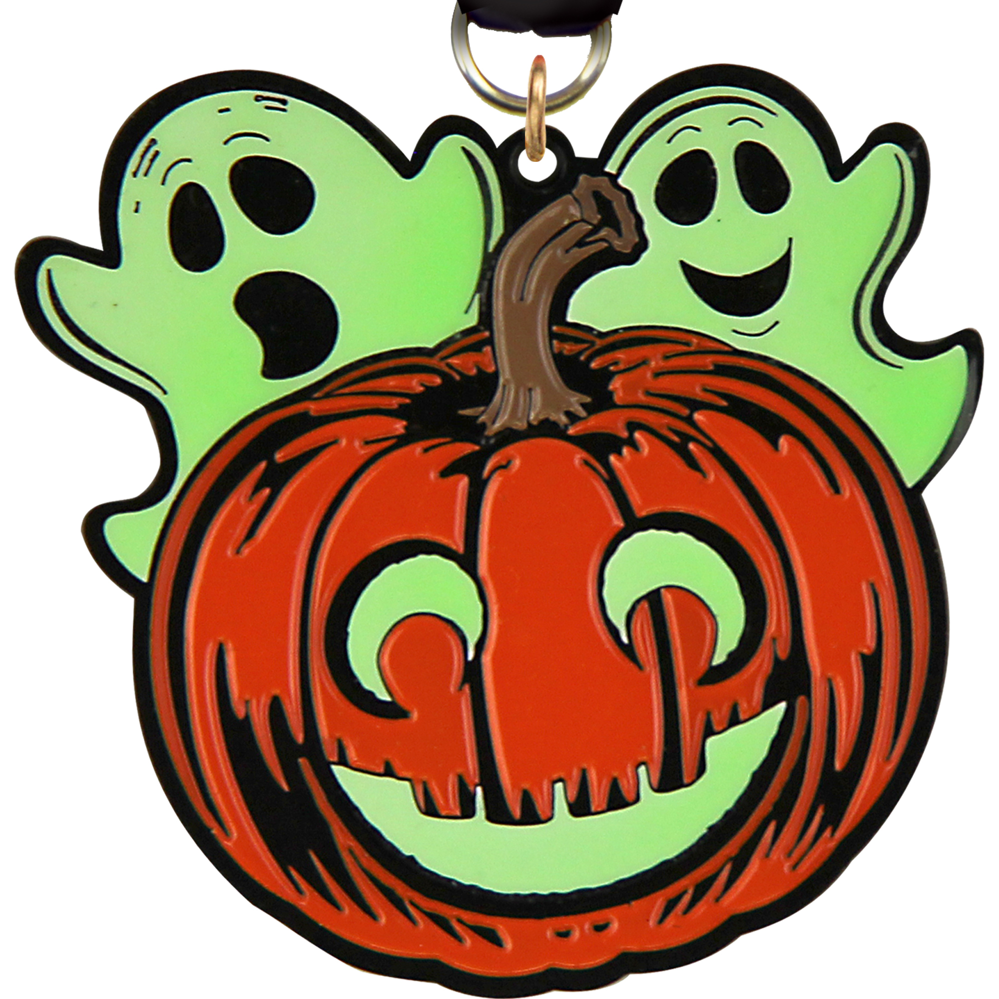 Halloween Jack-O-Lantern & Ghosts, Glow in the Dark Medal