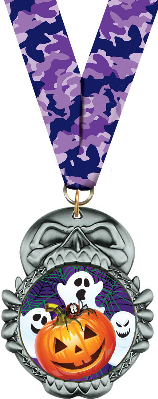 Skull Insert Medal- Silver