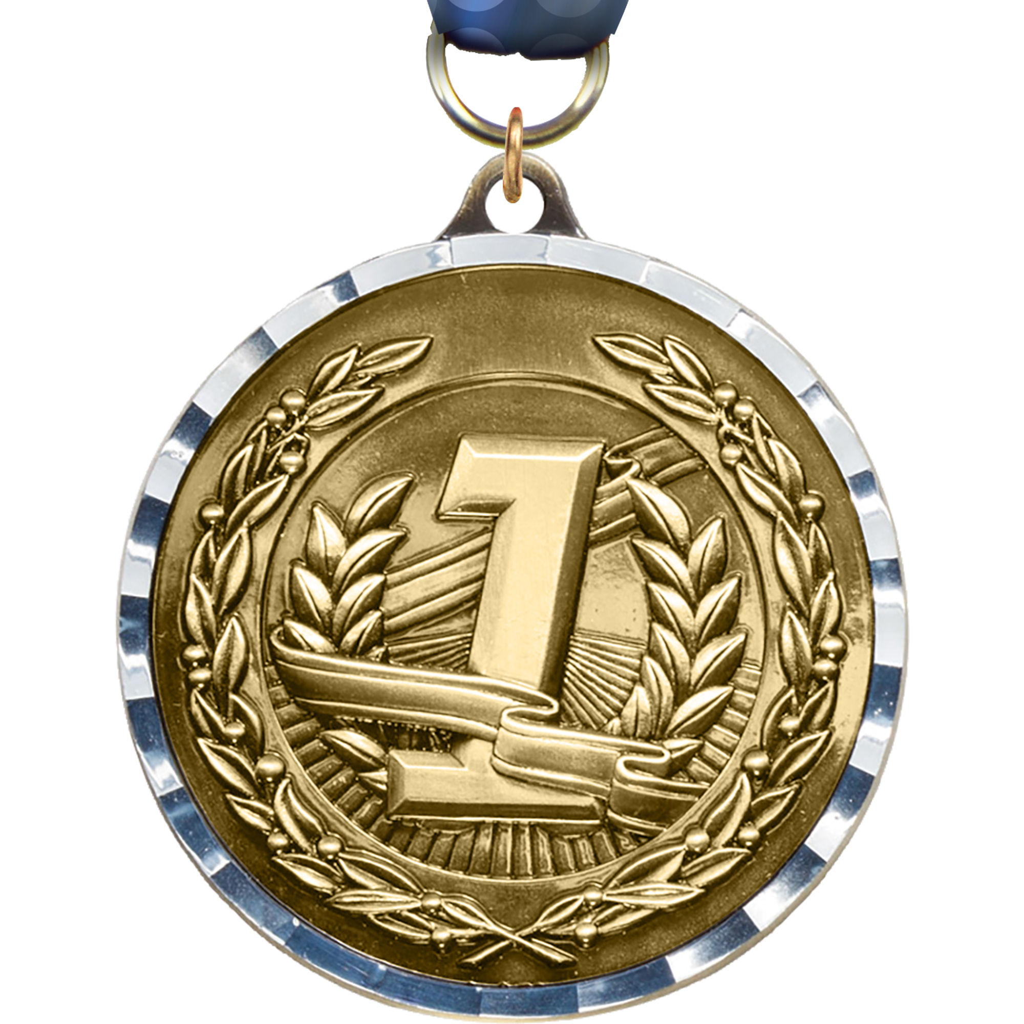 1st Diecast Medal with Diamond Cut Border- Gold