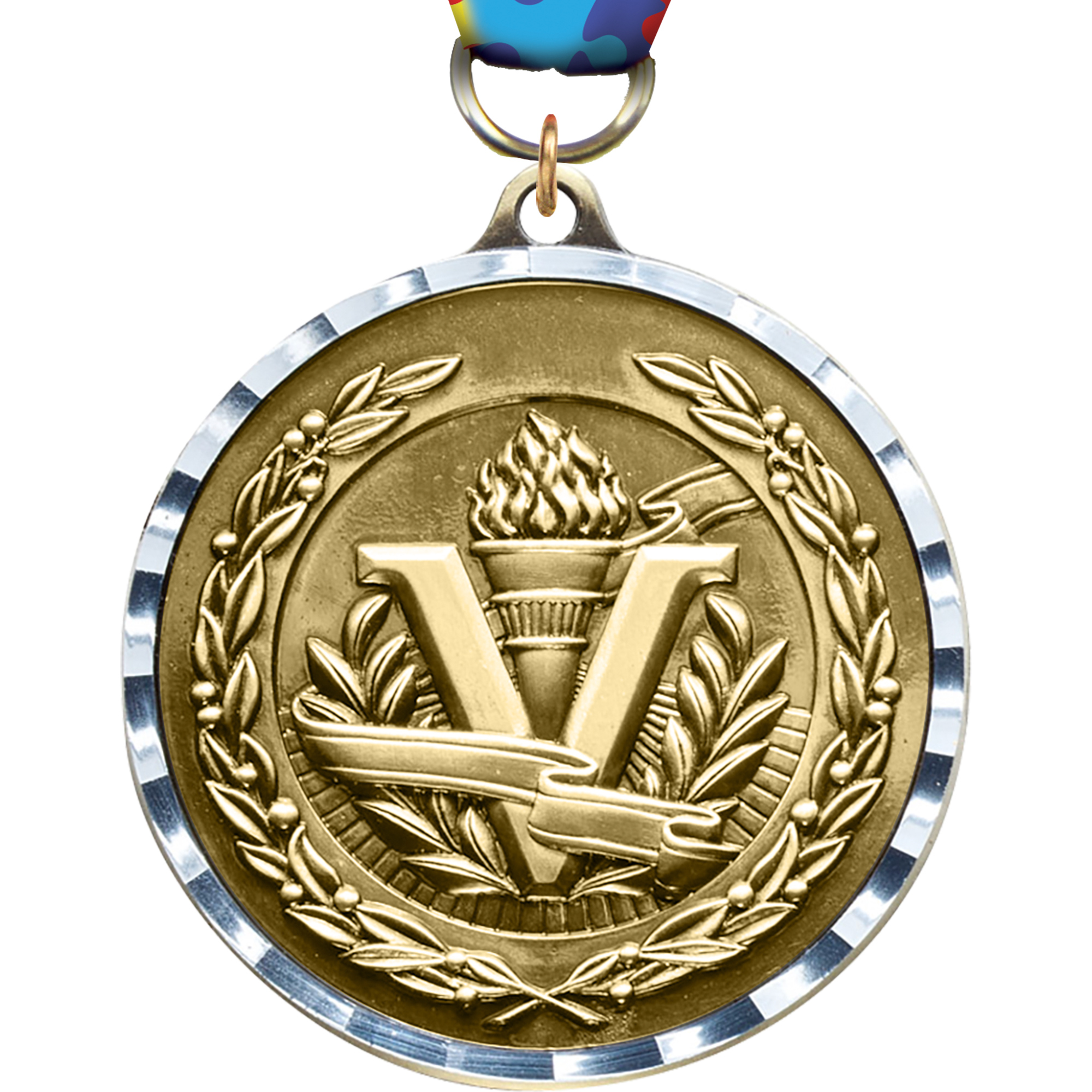 Victory Diecast Medal with Diamond Cut Border