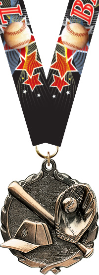 Baseball Wreath Medal- Bronze