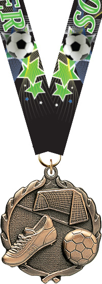Soccer Wreath Medal- Bronze