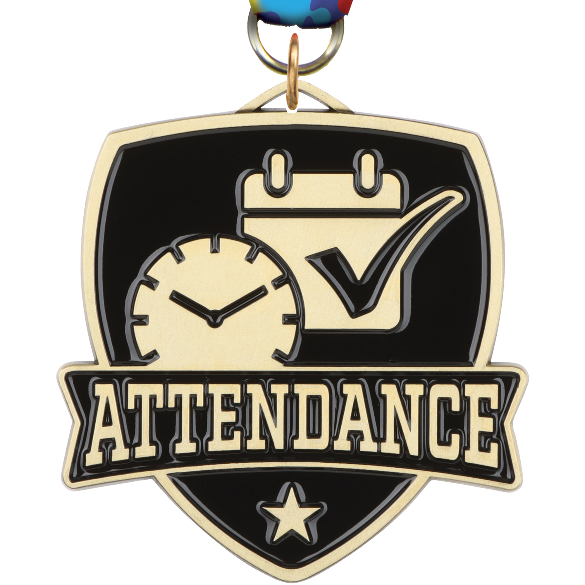 Attendance Banner Shield Medal