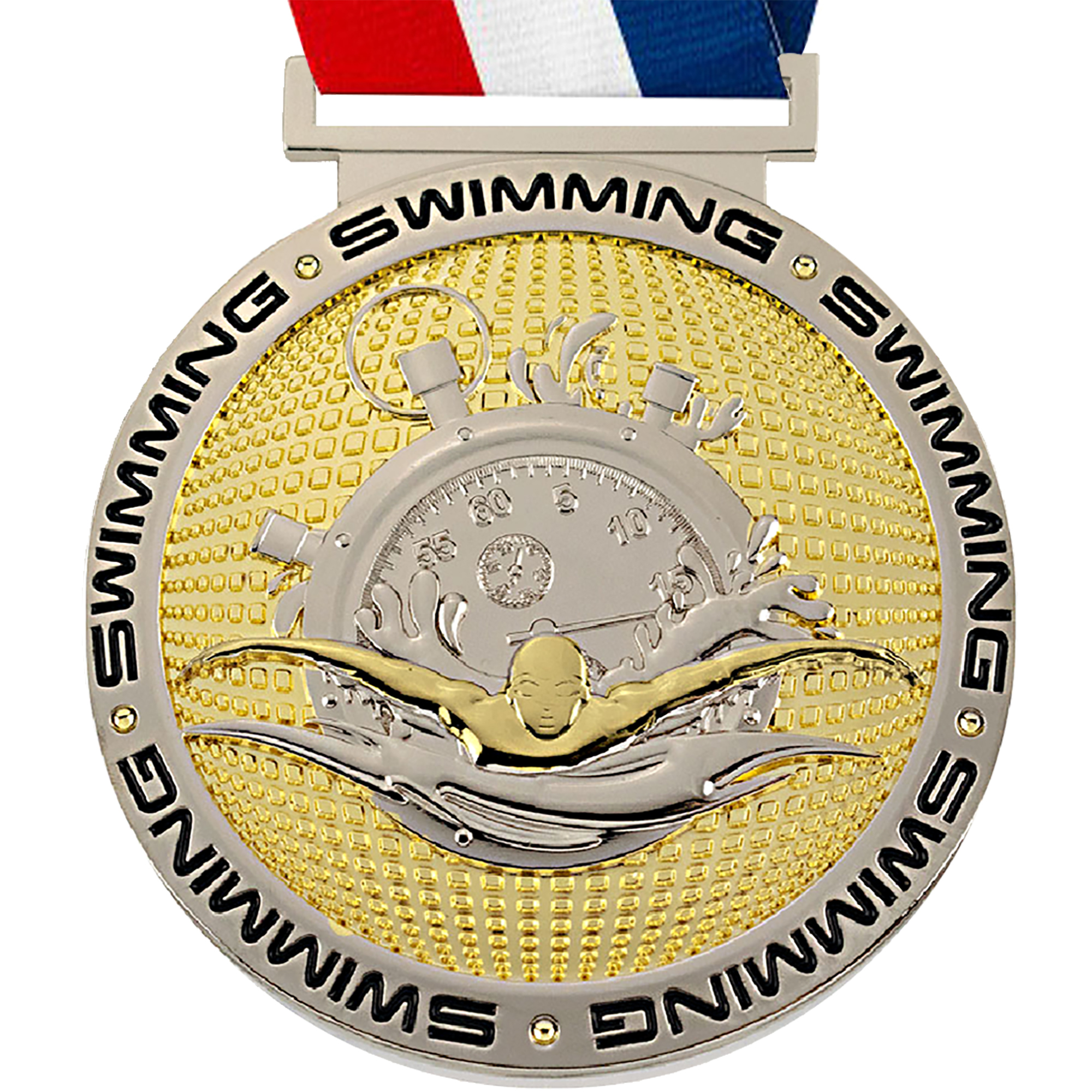 Swimming Dual Plated Diecast Medal