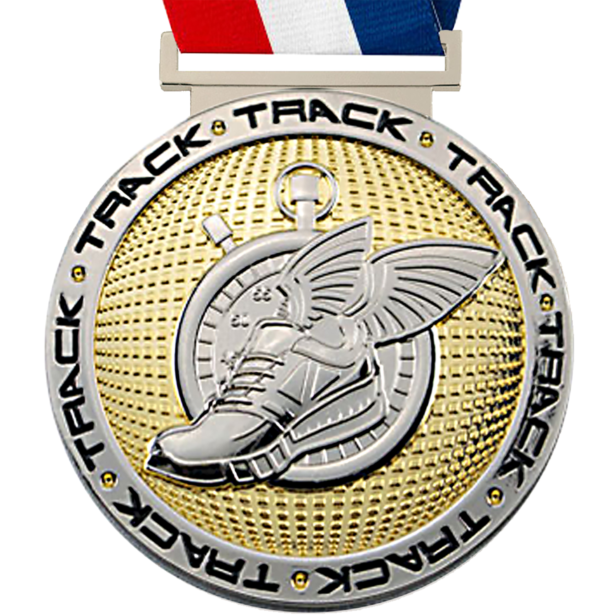 Track Dual Plated Diecast Medal