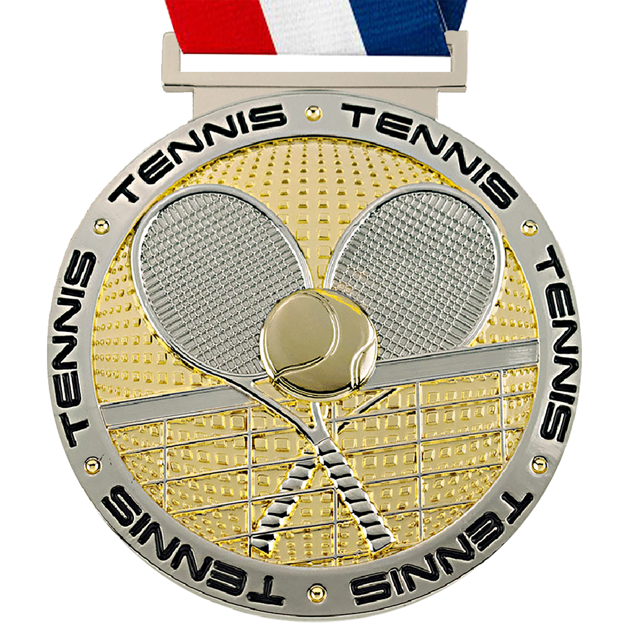Tennis Dual Plated Diecast Medal