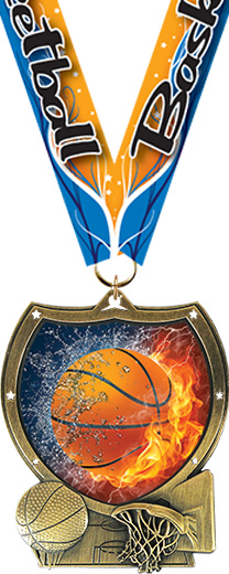 Basketball Shield Insert Medal