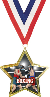 Boxing Star-Shaped Insert Medal