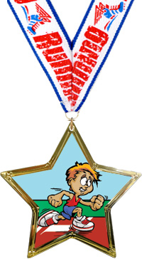 Track Star-Shaped Insert Medal