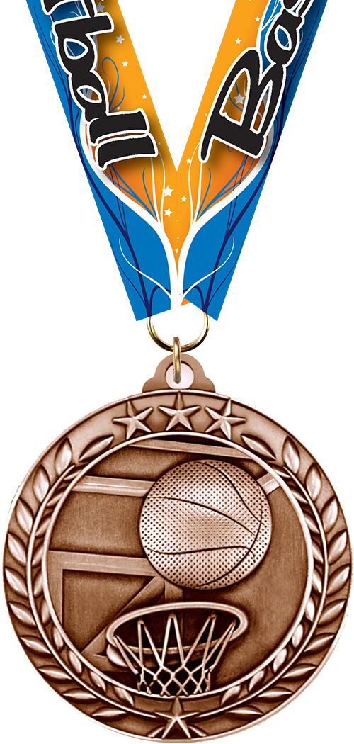 Basketball Dimensional Medal- Bronze