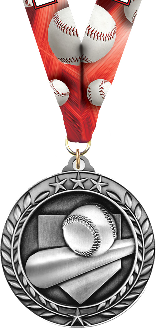 Baseball Dimensional Medal- Silver