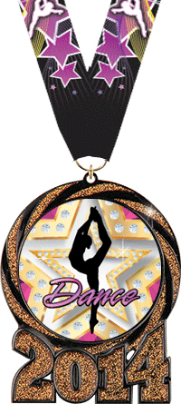 2014 Swirl Insert Medal- Bronze Glitter