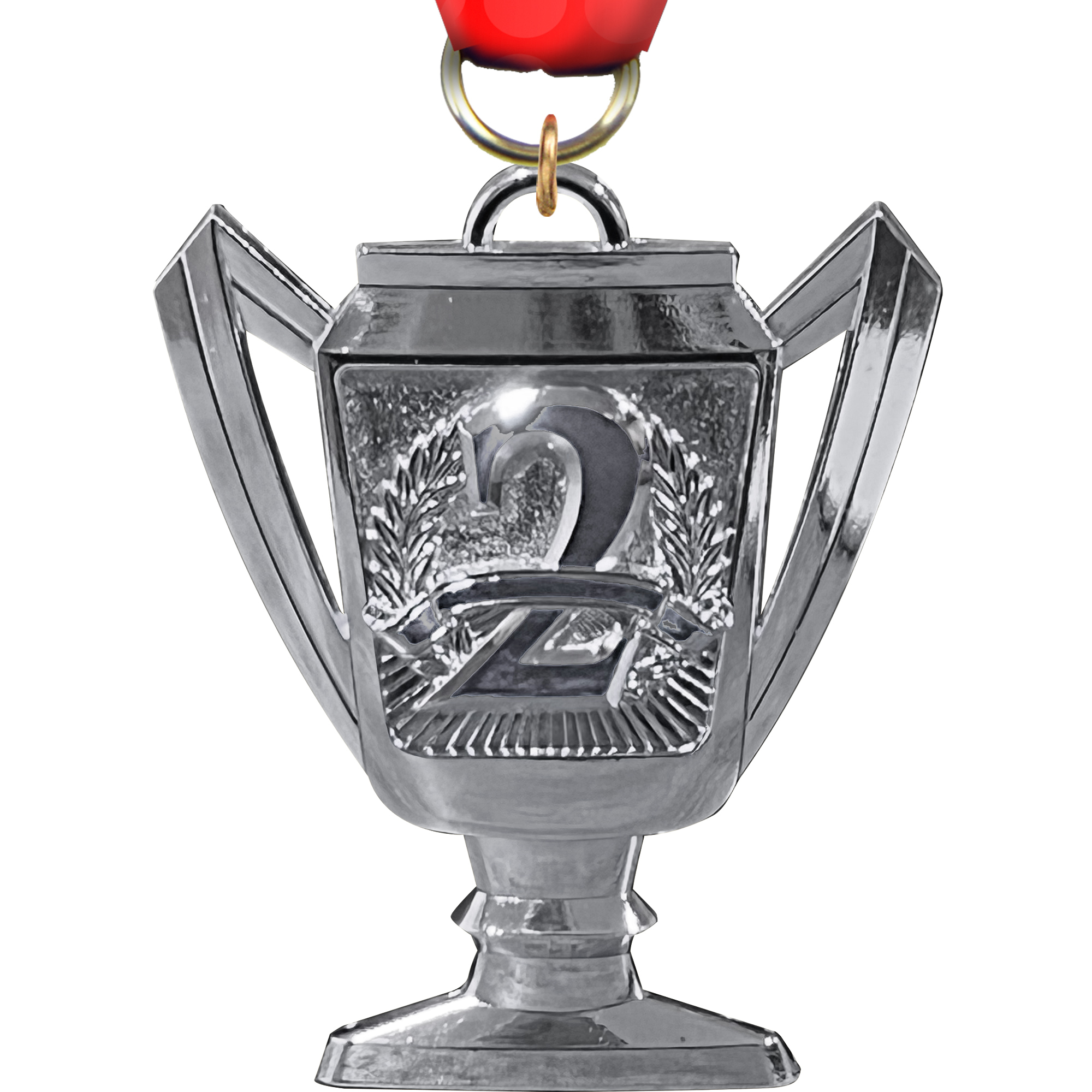 2nd Place Bright Silver Trophy Cup Medal - Trophy Depot