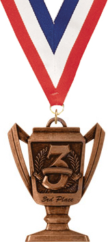 3rd Place Antique Bronze Trophy Cup Medal