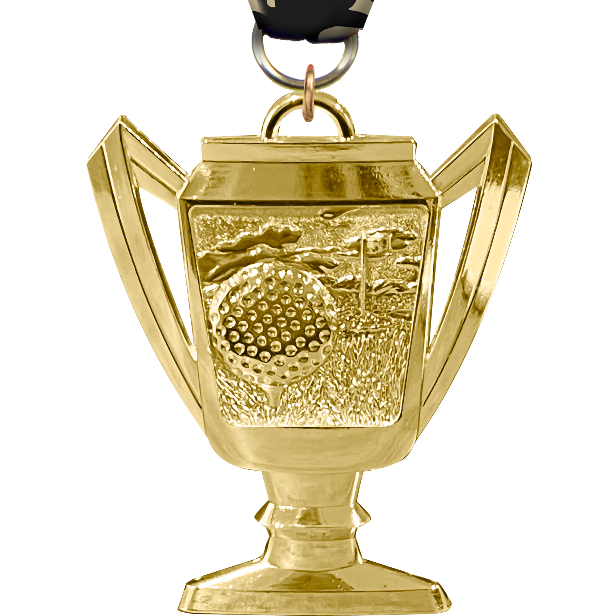 Golf Bright Gold Trophy Cup Medal