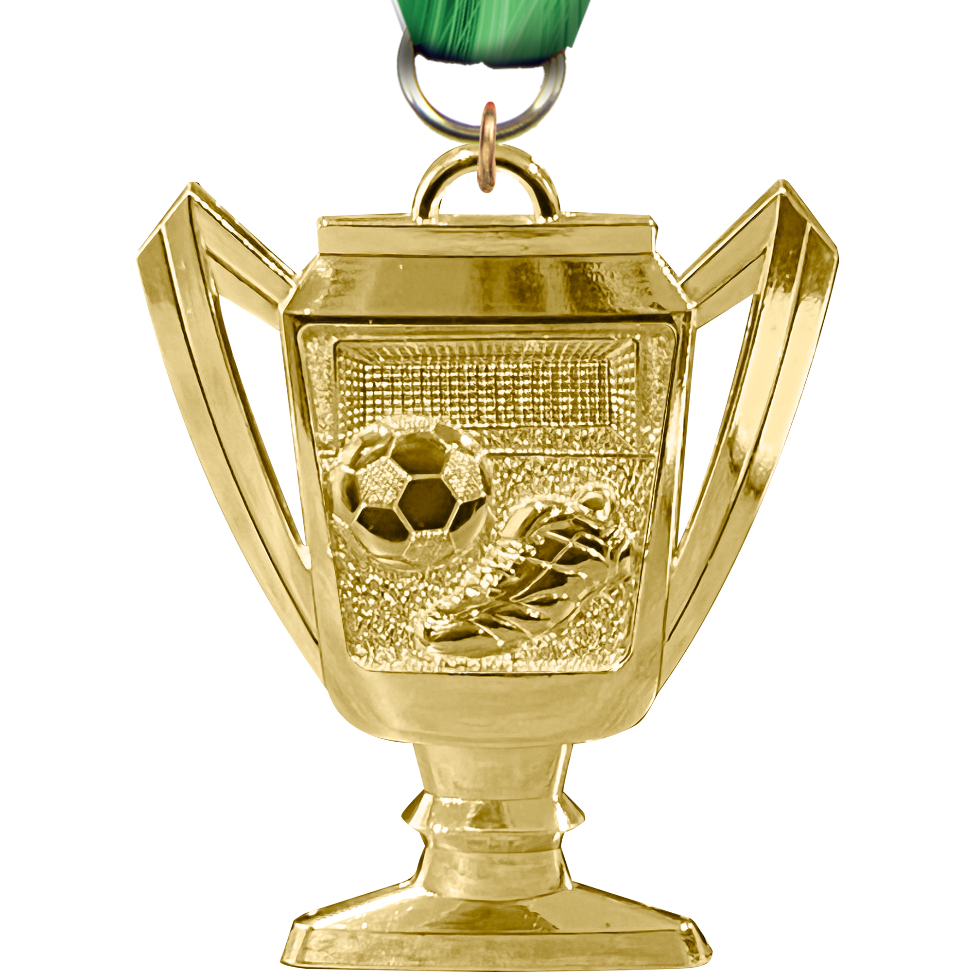 Soccer Bright Gold Trophy Cup Medal