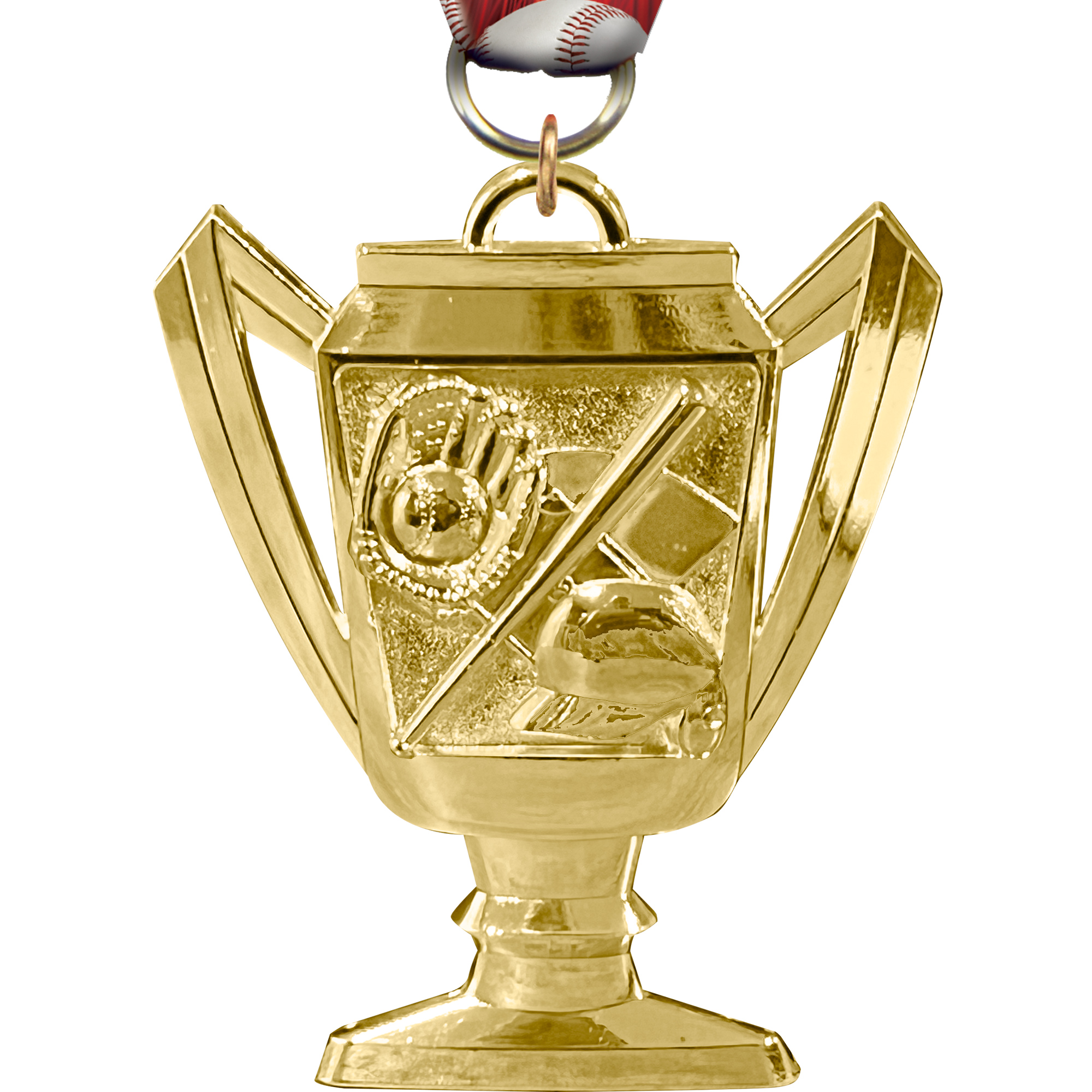 Baseball Bright Gold Trophy Cup Medal