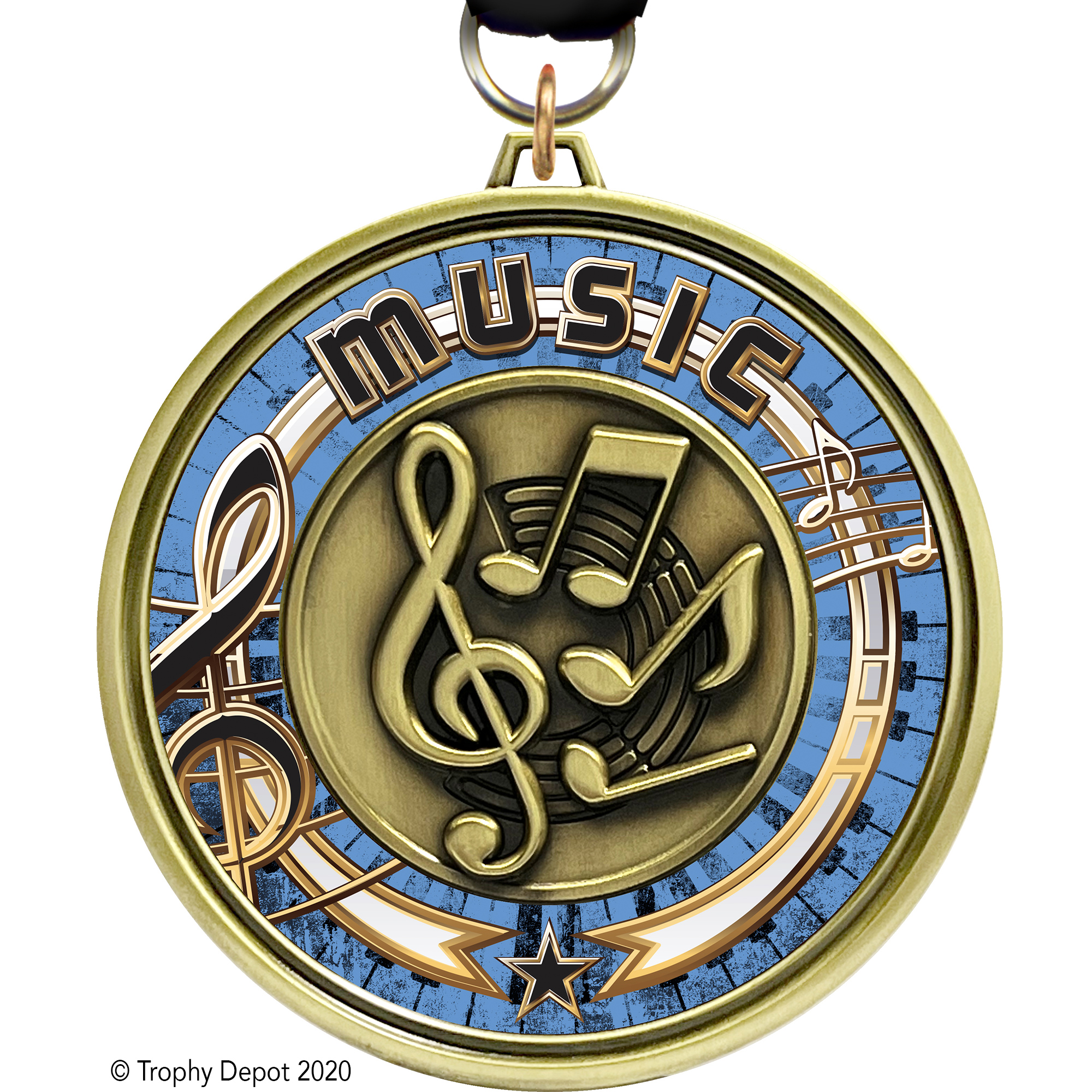 3 inch Eclipse Insert Medal - Music