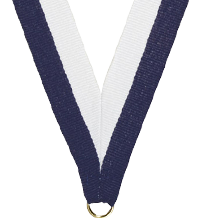 Navy Neck Ribbon 7/8 x 30 in. Navy & White Neck Ribbon - Trophy Depot