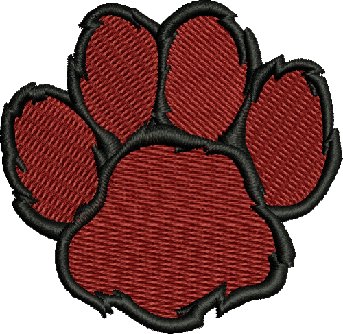 Paw Maroon with Black Iron-On Patch - Trophy Depot