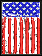 USA Distressed Flag on white Iron-On Patch