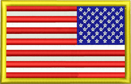 USA Flag Left facing Iron-On Patch