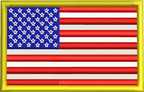 USA Flag Right facing Iron-On Patch