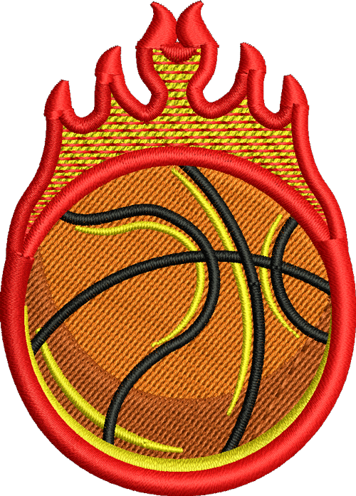 Basketball Flame Iron-On Patch