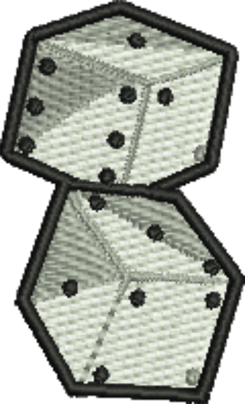 White Dice Iron-On Patch