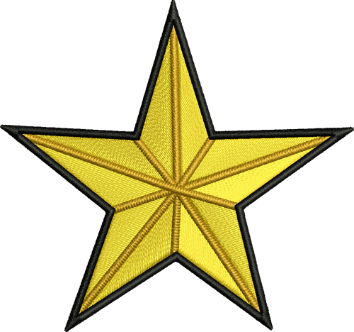 Gold Star Iron-On Patch