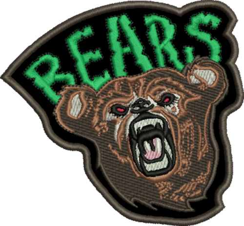 Bear Mascot Iron-On Patch