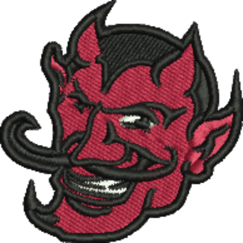 Devil Red Mascot Iron-On Patch
