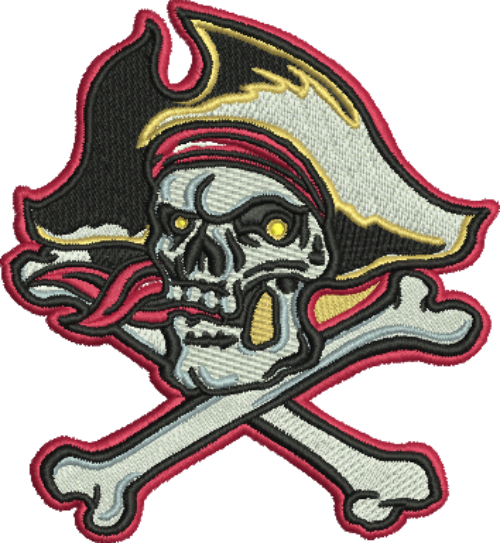 Pirate Mascot Iron-On Patch