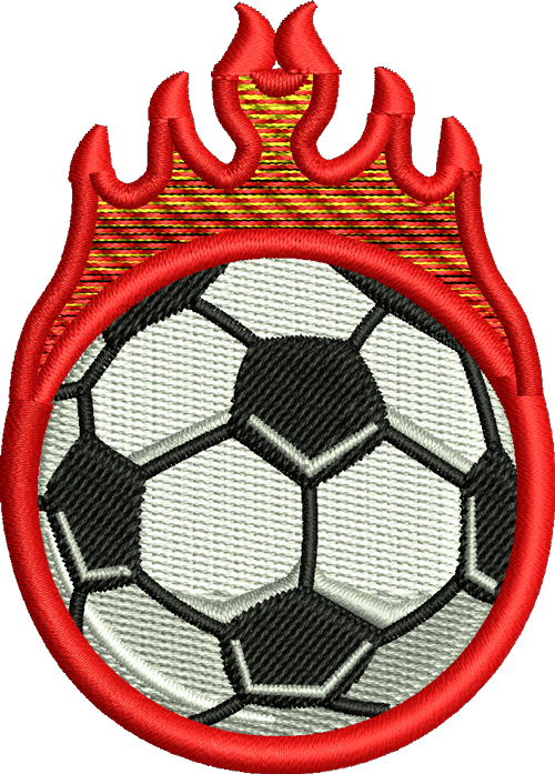 Soccer Flame Iron-On Patch